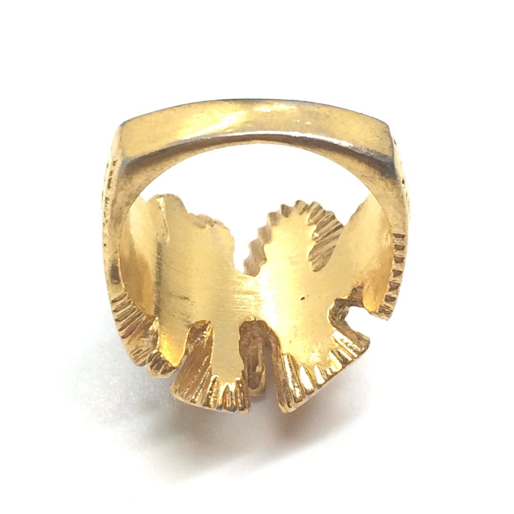 VINTAGE MCM GOLD TONE FLOWER COCKTAIL RING MODERNIST STATEMENT ABSTRACT FLORAL - Picture 12 of 16